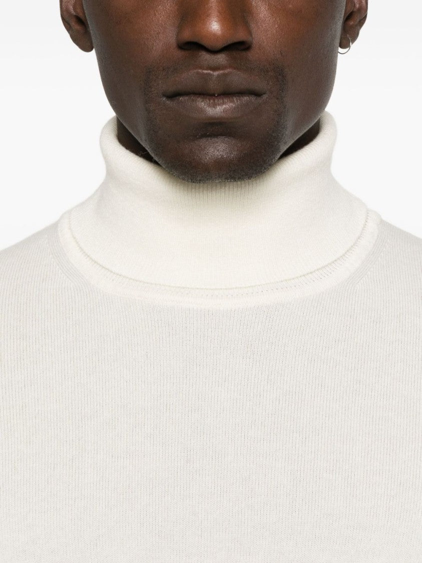 Kangra High Turtleneck Wool-Cashmere Sweater With Ribbed Cuffs