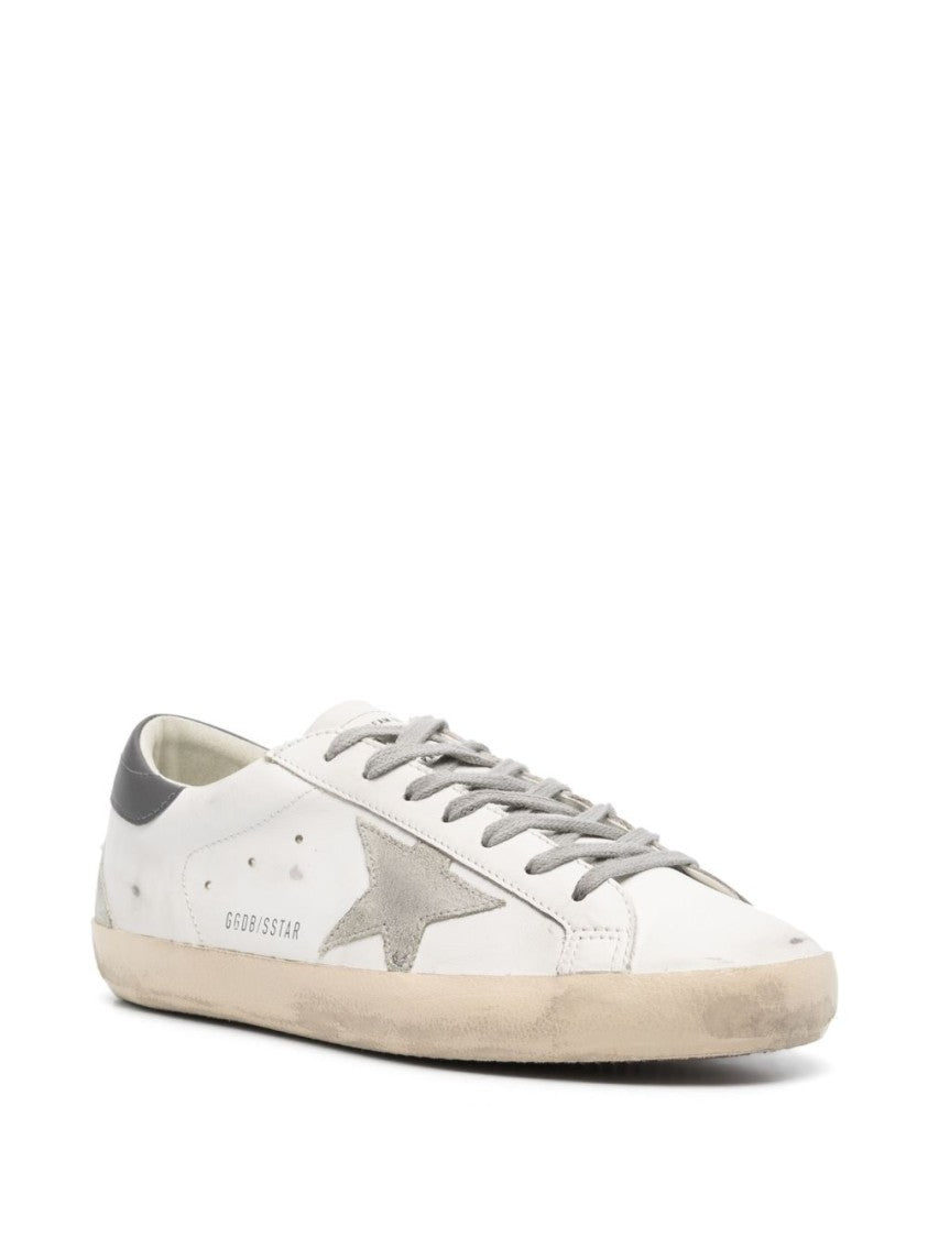 Golden Goose White Soulstar Distressed Leather Low-Top Sneakers