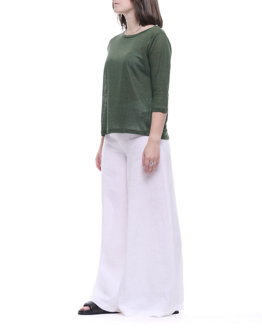 Hira White Linen Trousers