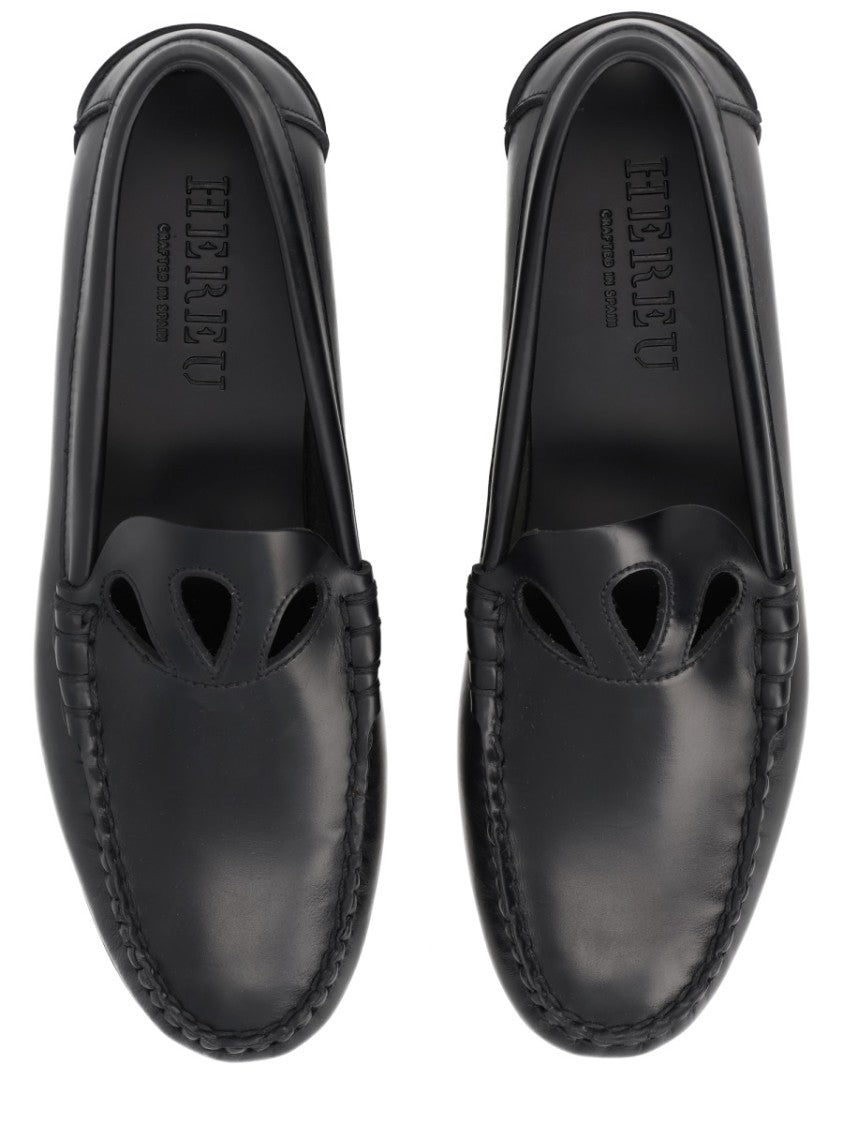 Hereu Calf Leather Cut-Out Detail Loafers
