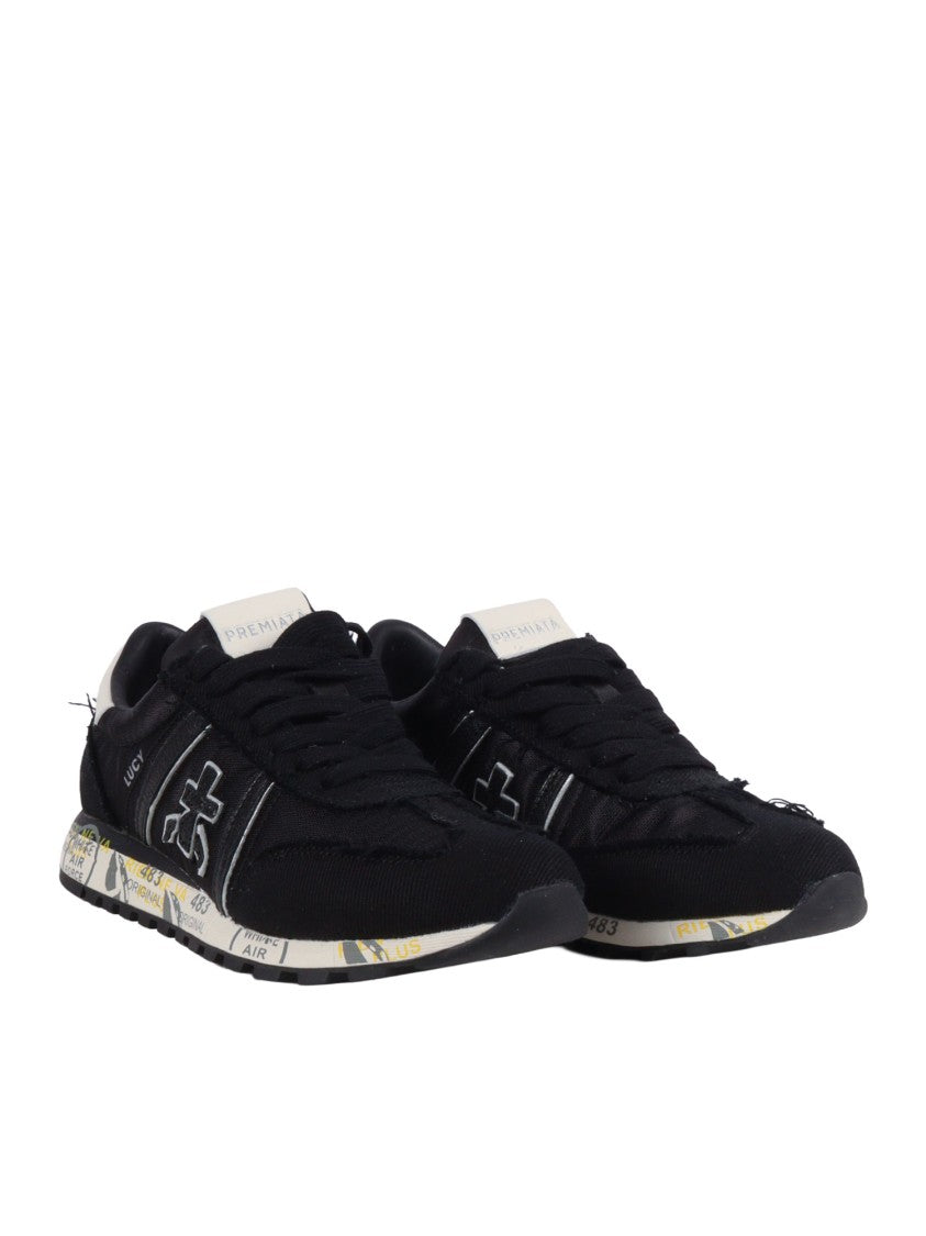 Premiata Black Sneakers With Textured Upper