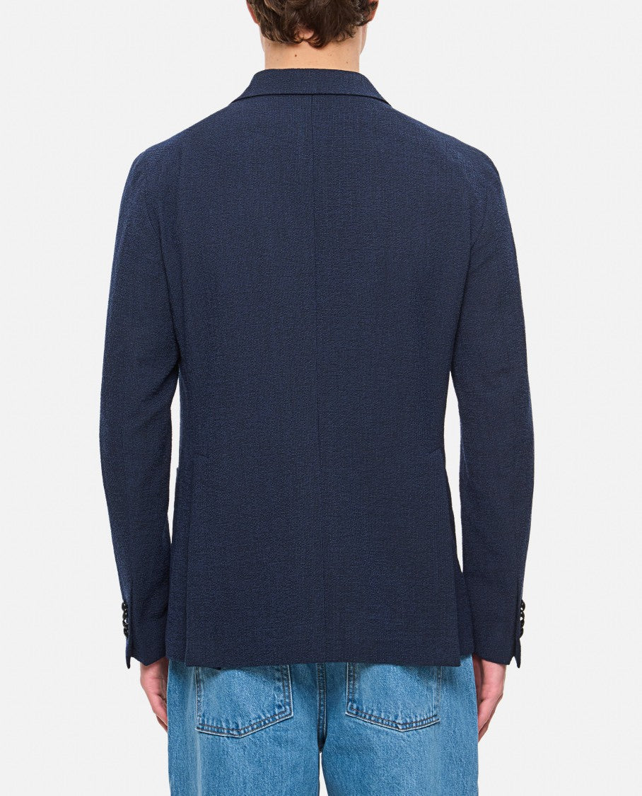Tagliatore Single-Breasted Blue Jacket With Tailored Fit