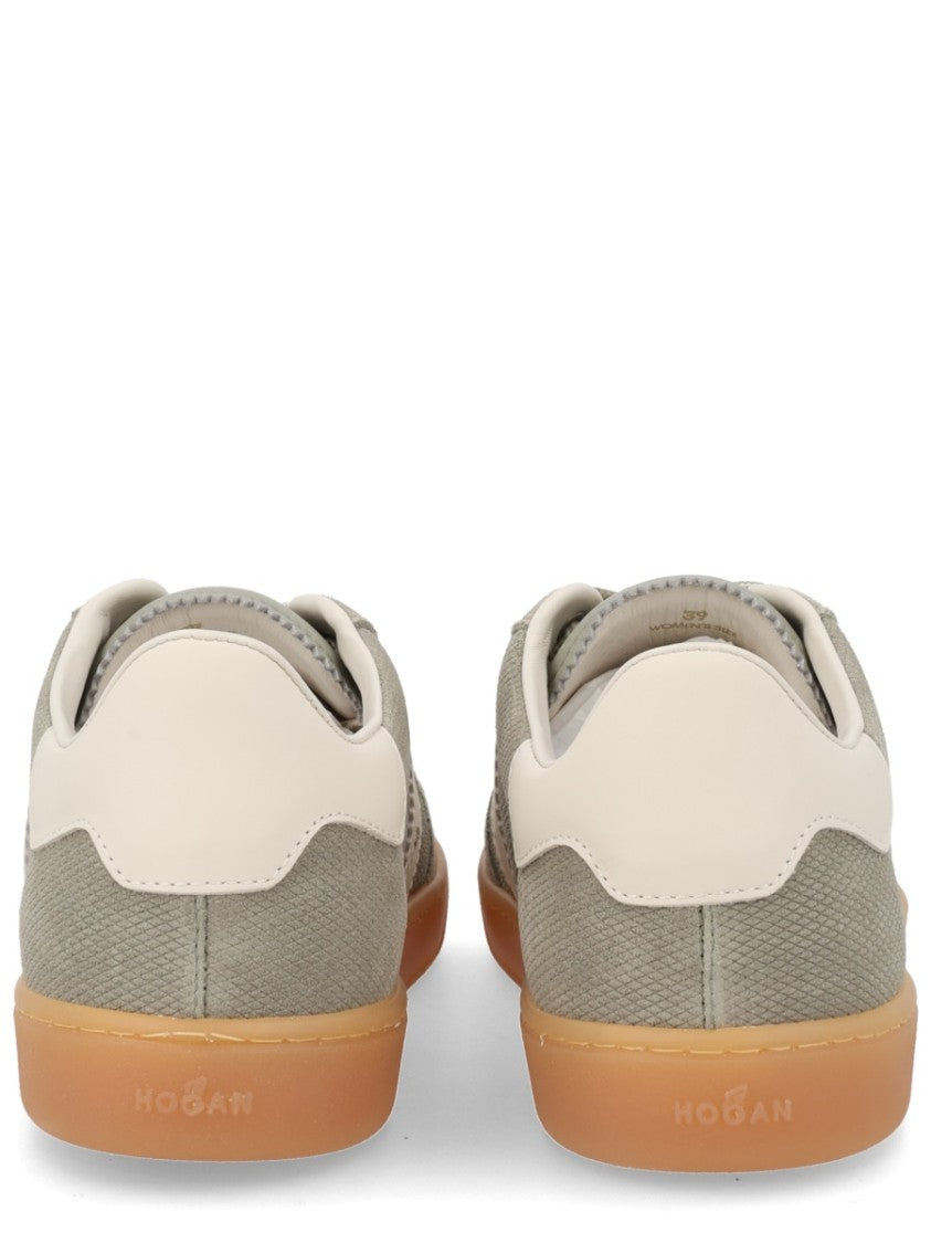 Hogan Neutrals Cool Side Stitched Logo Suede Sneakers