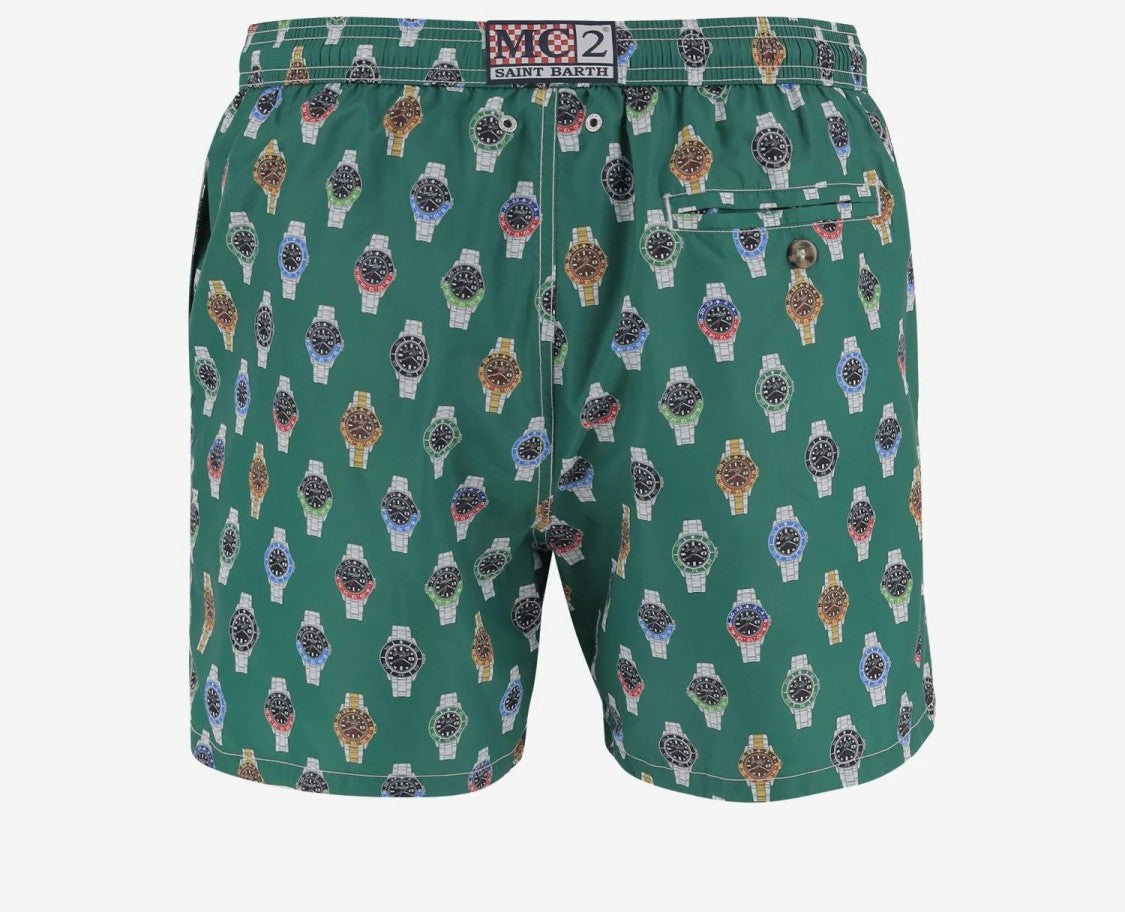 Mc2 Saint Barth Green Lighting Micro Fantasy Swim Shorts
