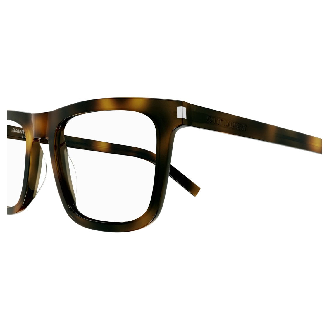 Saint Laurent Sl 547 Slim Opt Slim Rectangular Tortoiseshell Eyeglasses