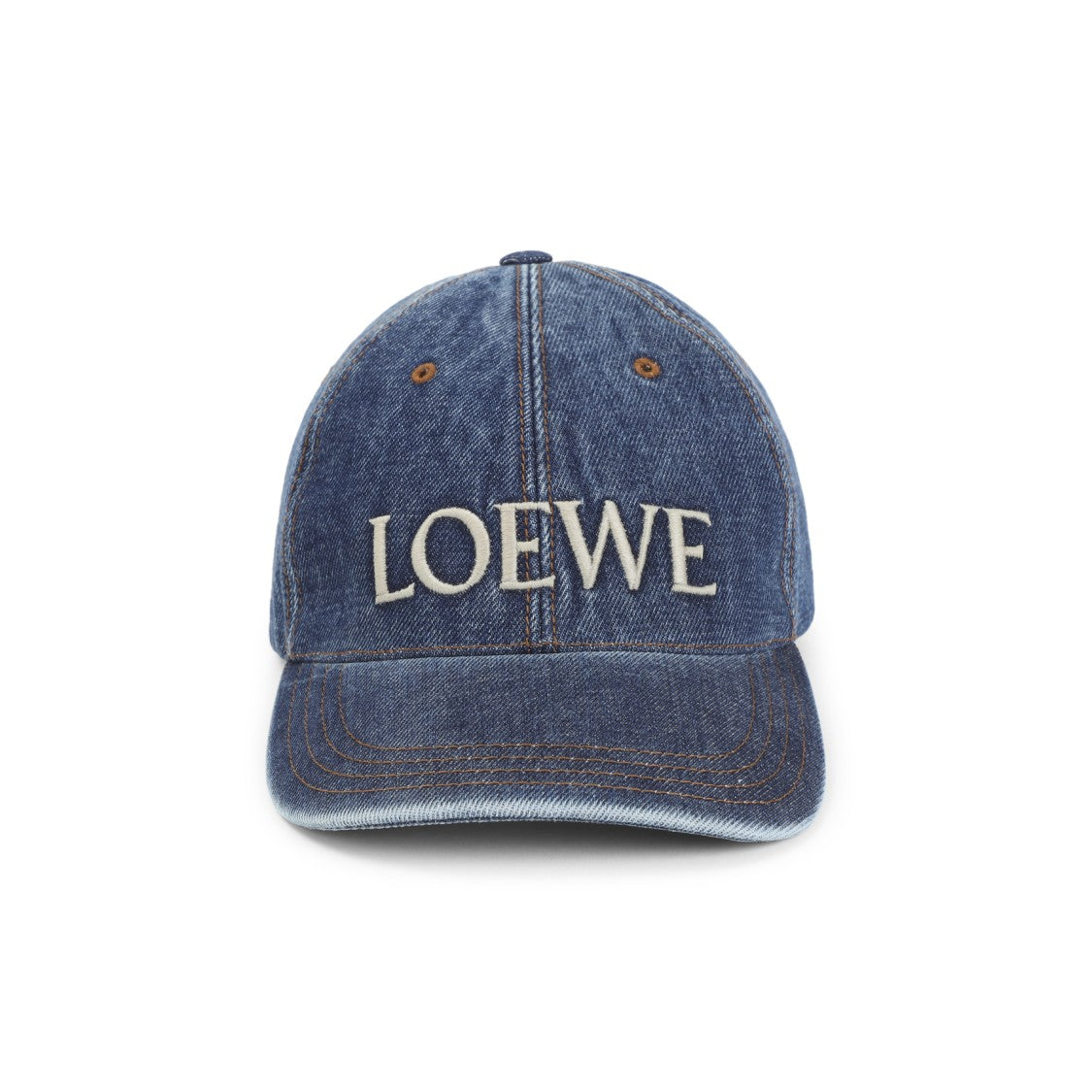 Loewe Structured Denim-Style Baseball Cap With Embroidered Detailing