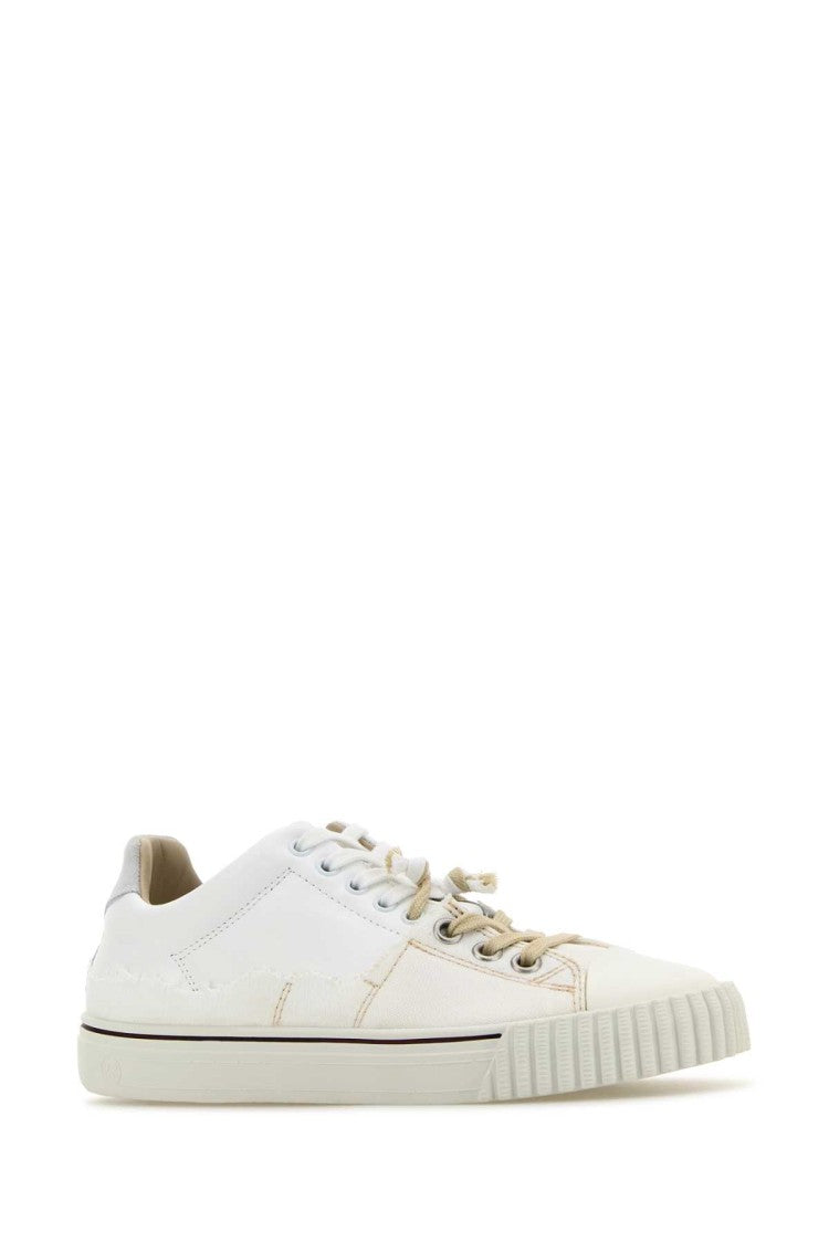 Maison Margiela White Leather And Canvas New Evolution Sneakers