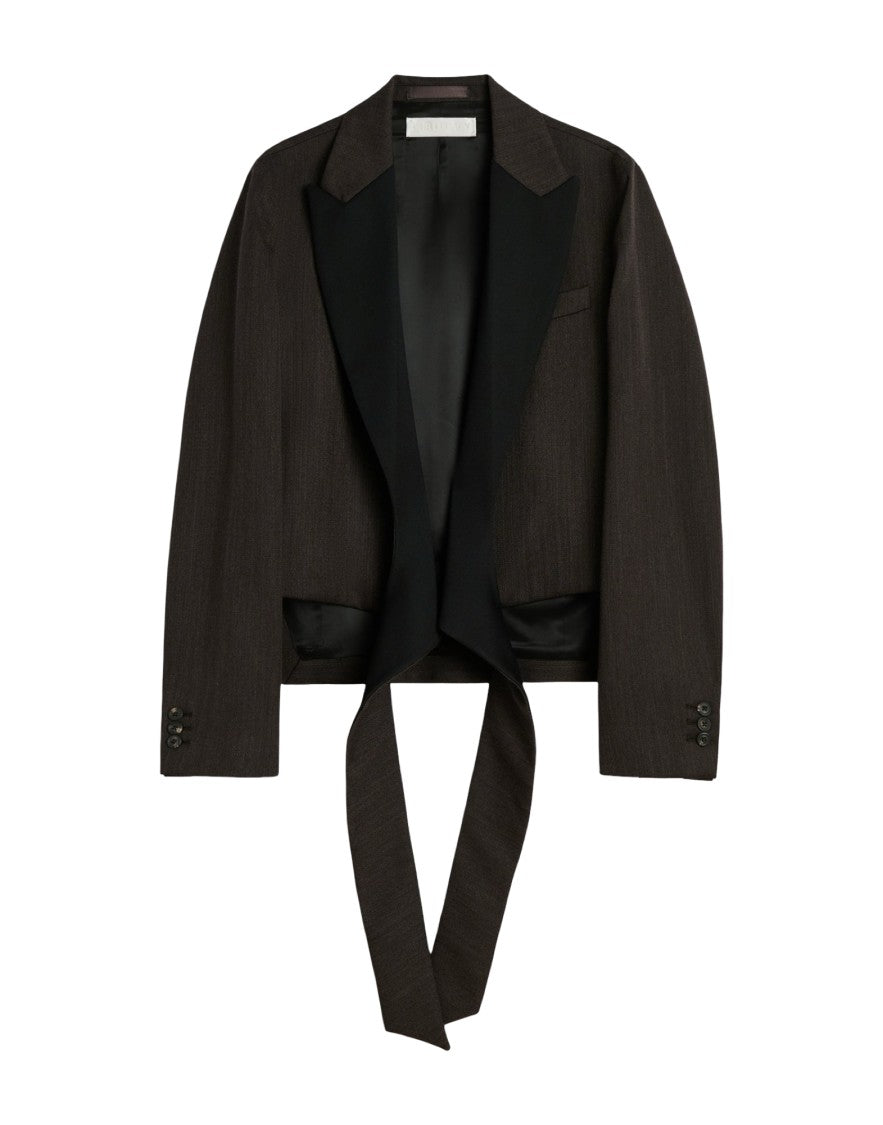 Our Legacy Cropped Wrap Blazer With Textured Fabric