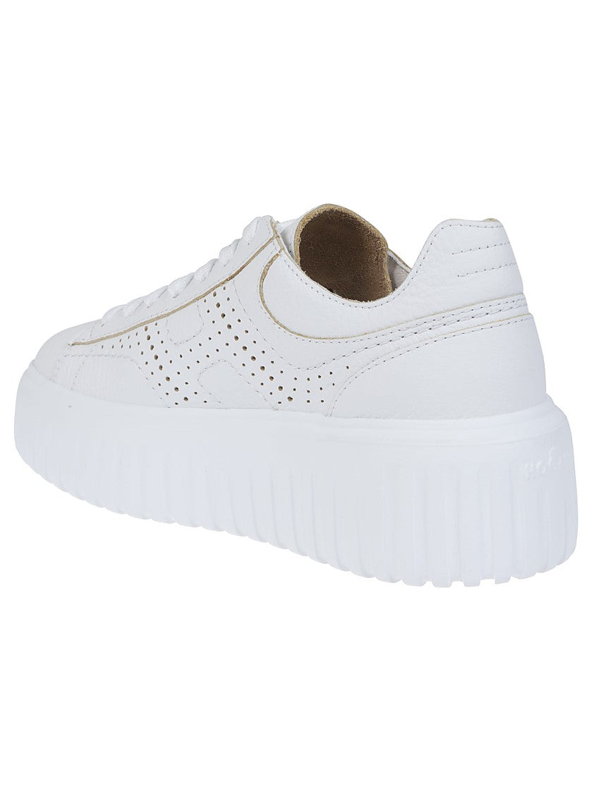 Hogan H645 Leather Sneakers With Platform Sole