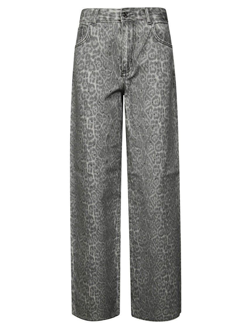 Liu Jo Animal Print Denim Jeans With Classic Fit