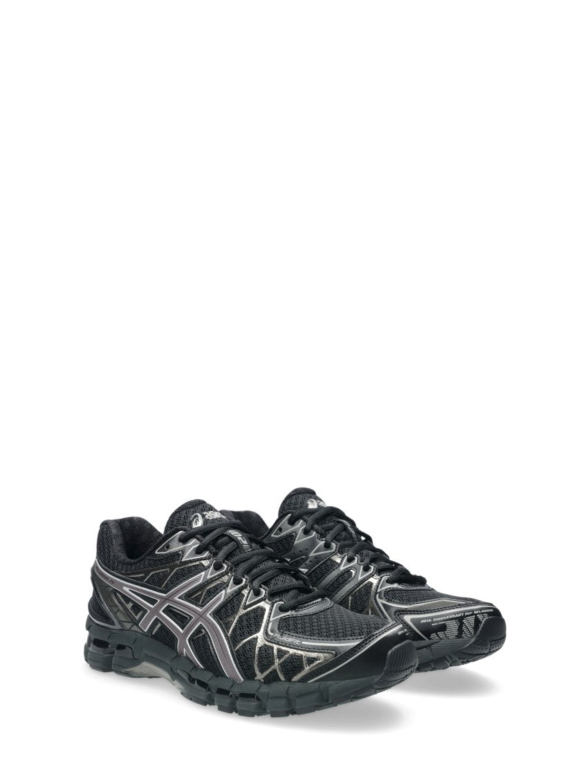 Asics Black Mesh Sneakers With Synthetic Leather Overlays