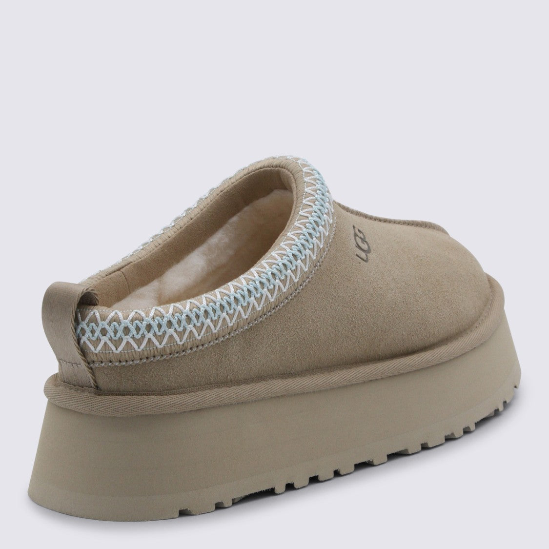 Ugg Slip-On Brown Suede Flats With Decorative Stitching