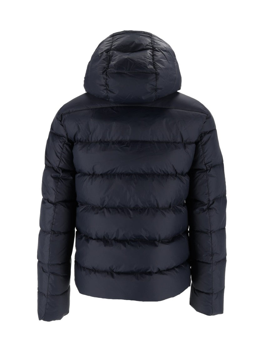 Fay Blue Hooded Cropped Padded Down Jacket
