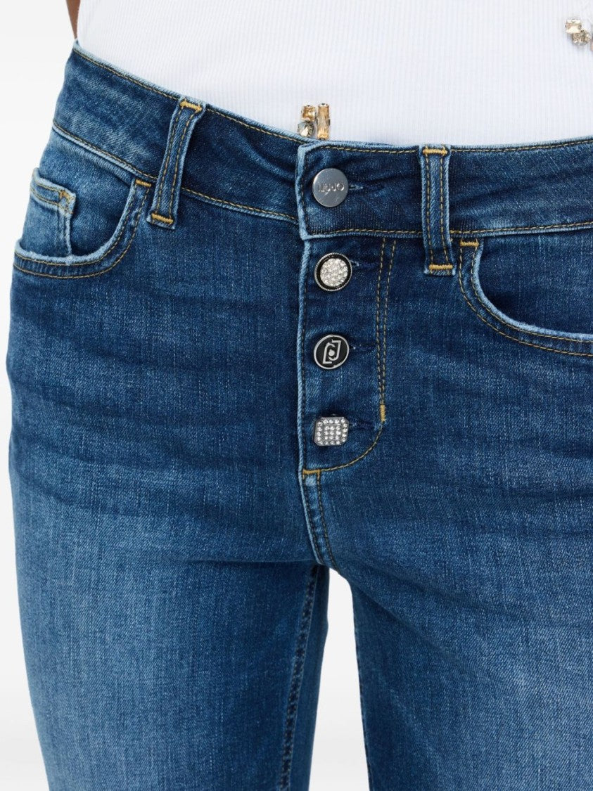 Liu Jo Mid-Rise Cropped Jeans With Flared Legs