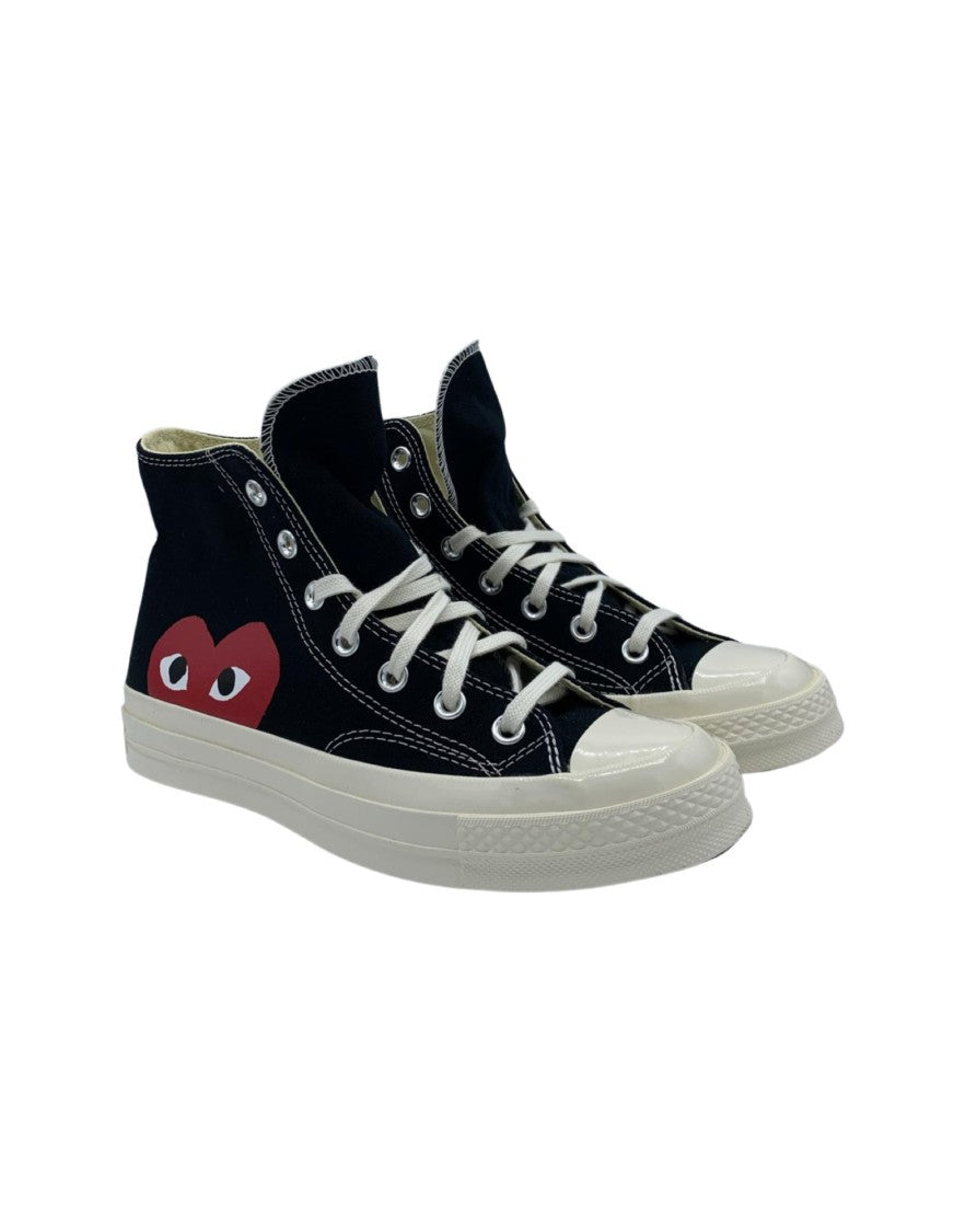 Cdg Play High-Top Sneakers With Distinctive Heart Emblem