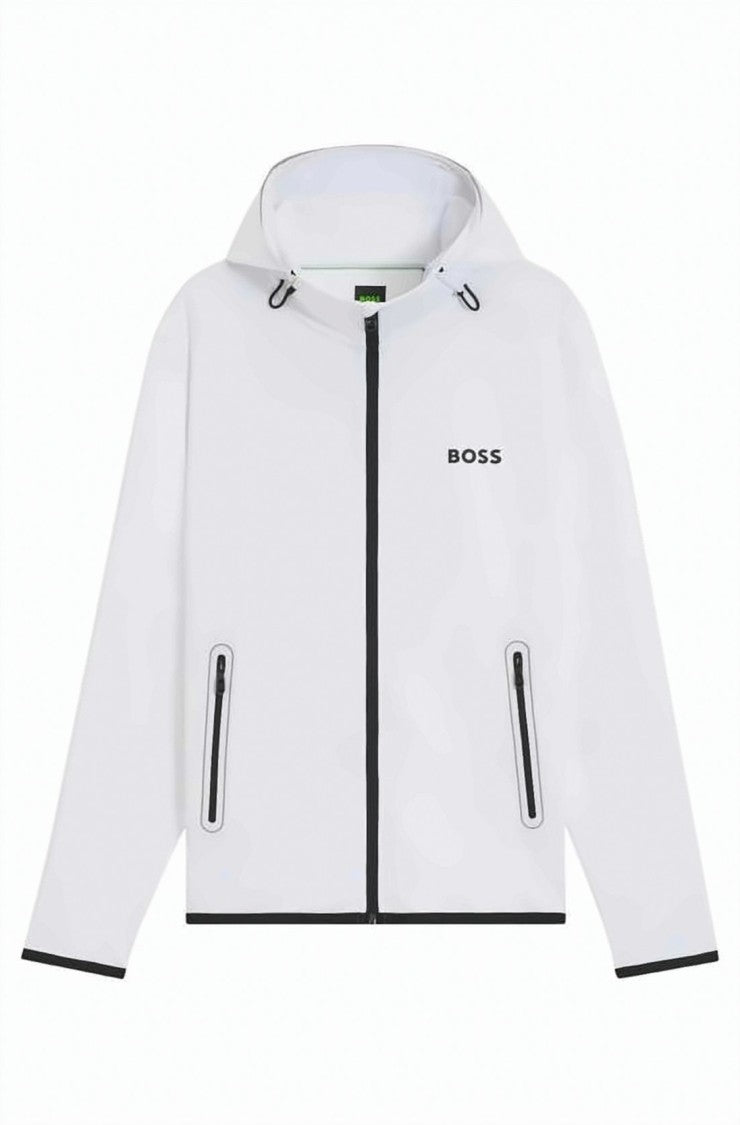 Hugo Boss Temperature-Control Technology Active Stretch Gabardine Zip-Up Hoodie