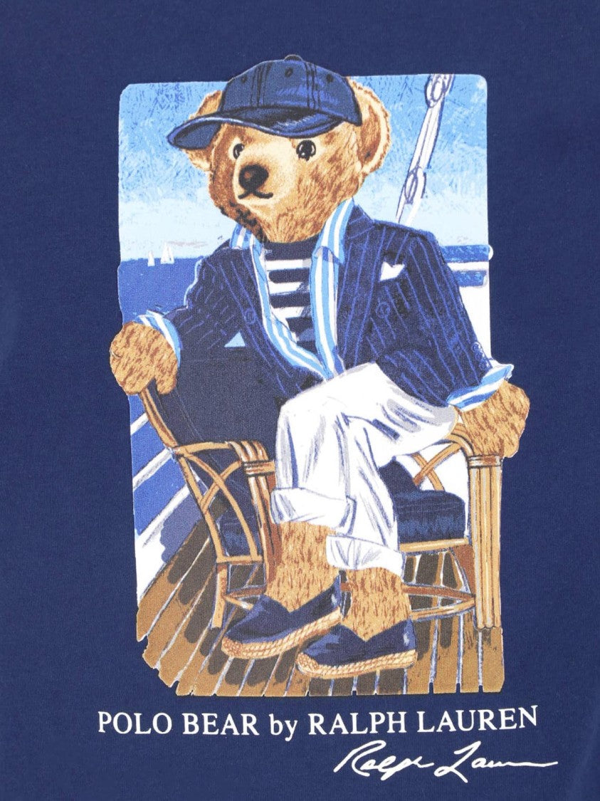 Polo Ralph Lauren Navy Blue Polo Bear Cotton T-Shirt