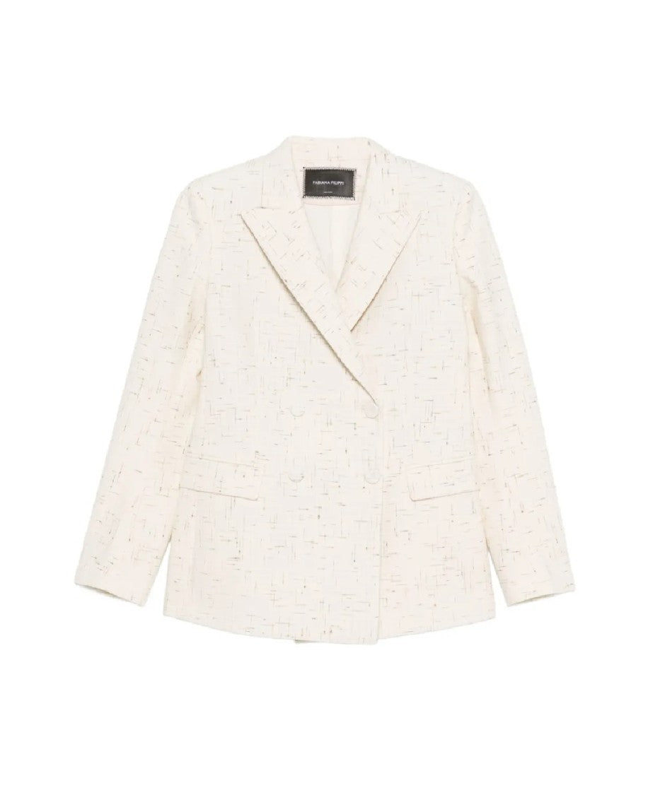 Fabiana Filippi Tailored Double-Breasted White Jacket