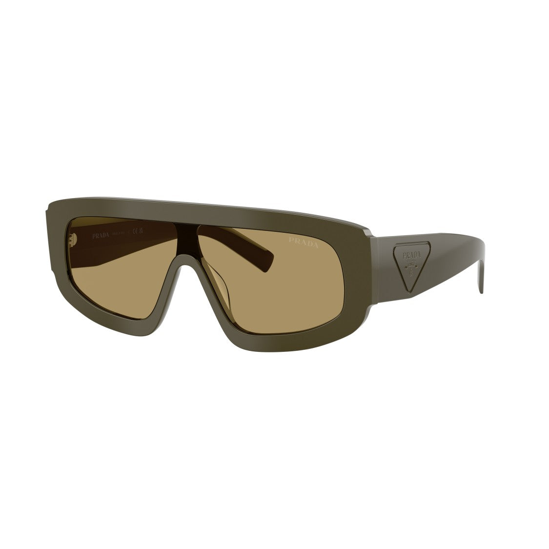 Prada Oversized Rectangular Frame Sunglasses With Triangular Logo Detail