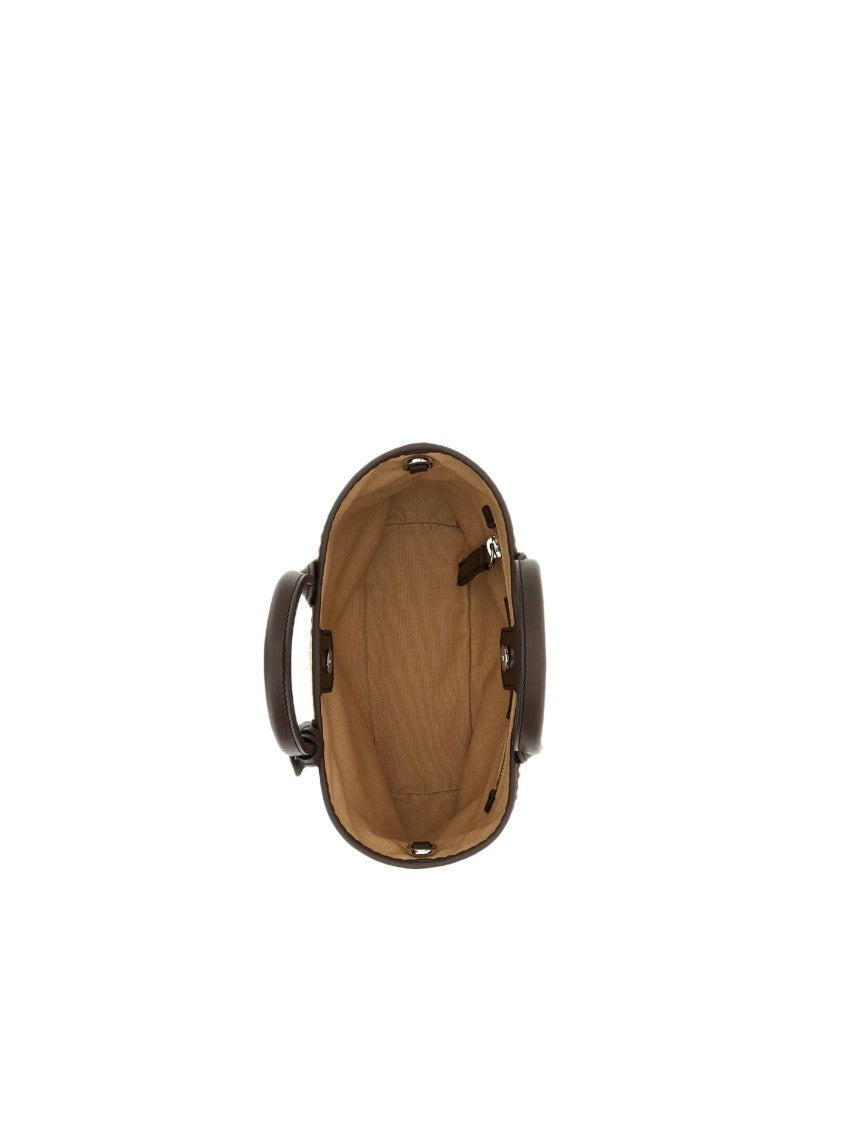 Hogan Structured Rectangular Tote Bag With Woven Texture
