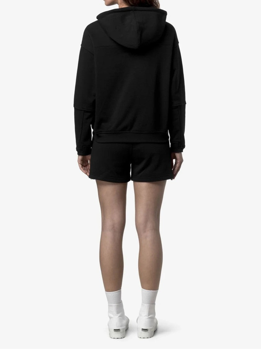 K-Way Lara Poly Cotton Black Zip-Up Hoodie