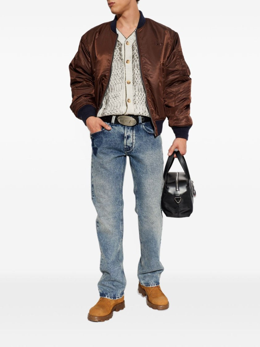 Diesel Blue Straight-Leg Vintage Whiskering Jeans