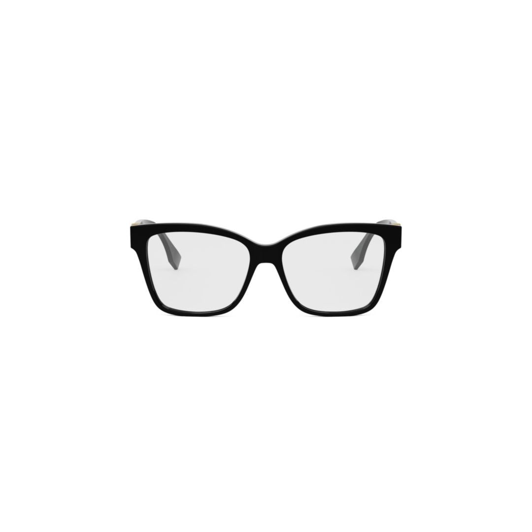 Fendi Fe50117i Rectangular Eyeglasses With Gold-Tone Accents
