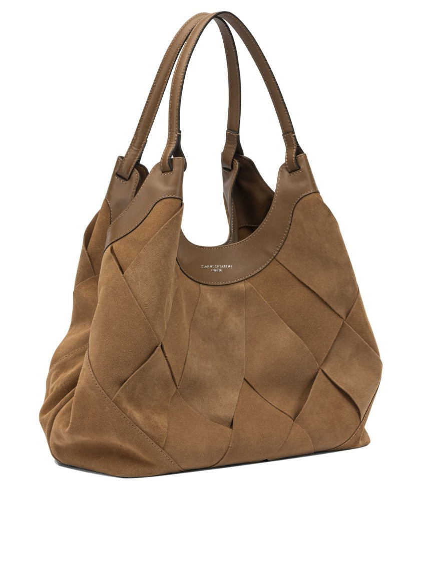 Gianni Chiarini Patchwork Suede And Leather Shoulder Bag