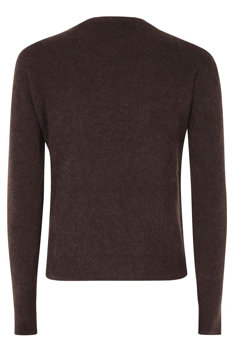 Roberto Collina Classic Crew Neck Long-Sleeve Cashmere Knit Top