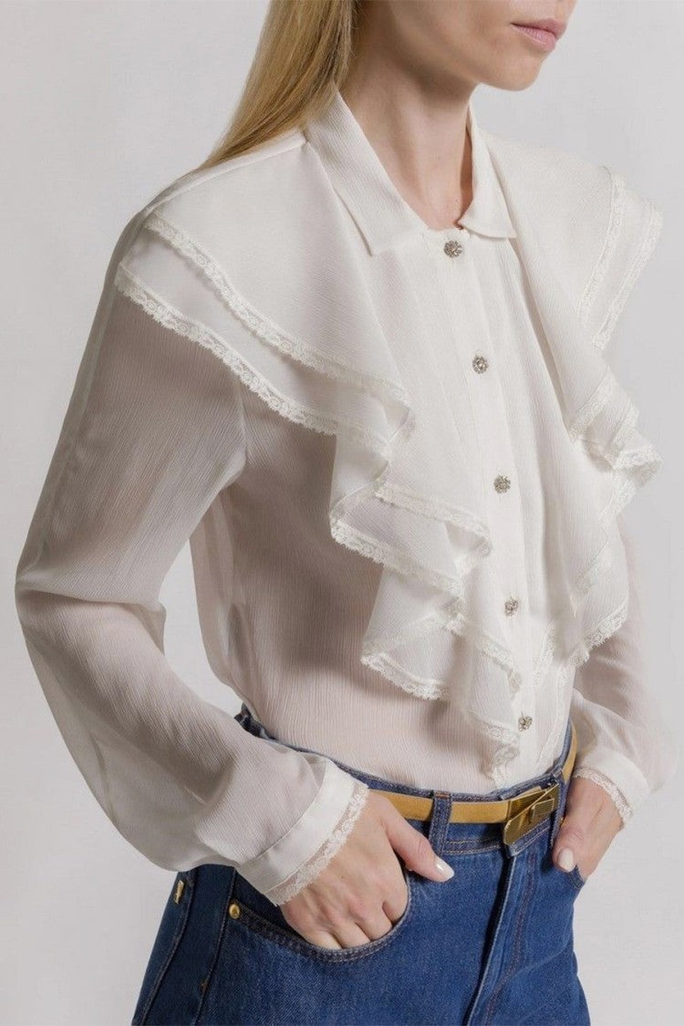 Alberta Ferretti Black Silk Blouse