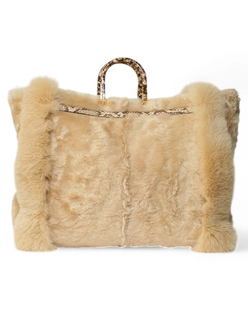 Fendi Sunshine Maxi Large Beige Fur Coat