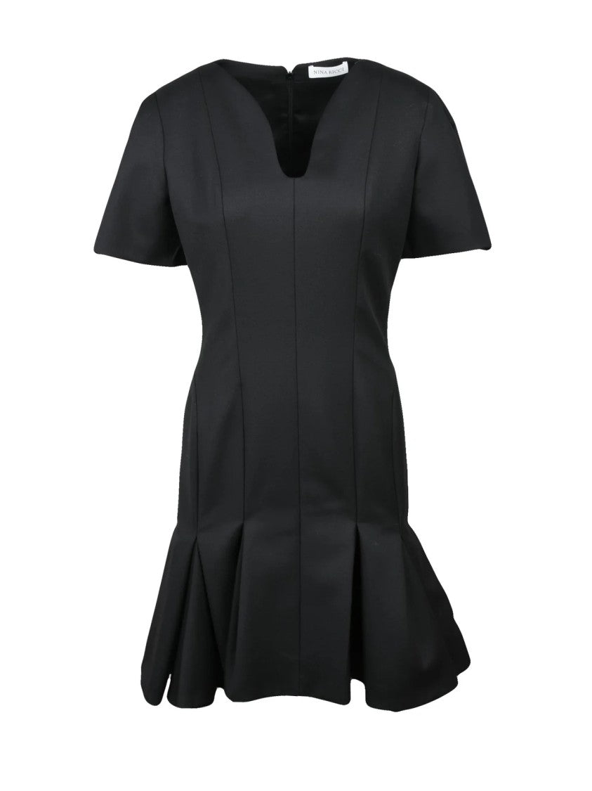 Nina Ricci Mermaid Midi Dress Wool Black