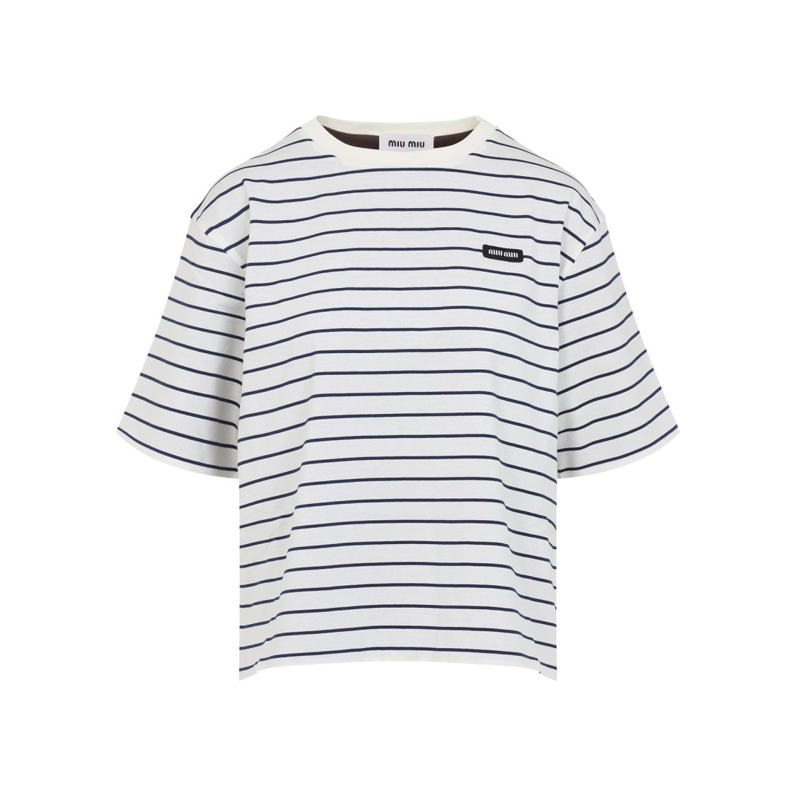 Miu Miu Horizontal Stripe Cotton T-Shirt
