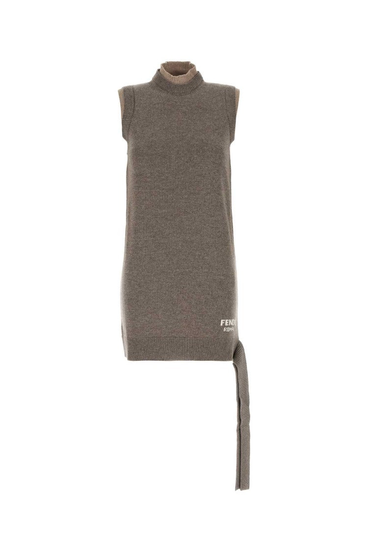 Fendi Brown Wool Blend Dress