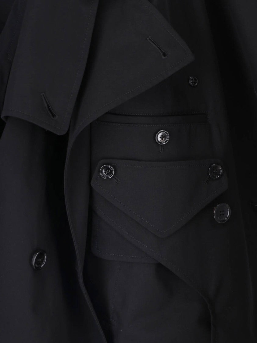 Burberry Cropped Double-Breasted Jacket With Distinctive Check Lining