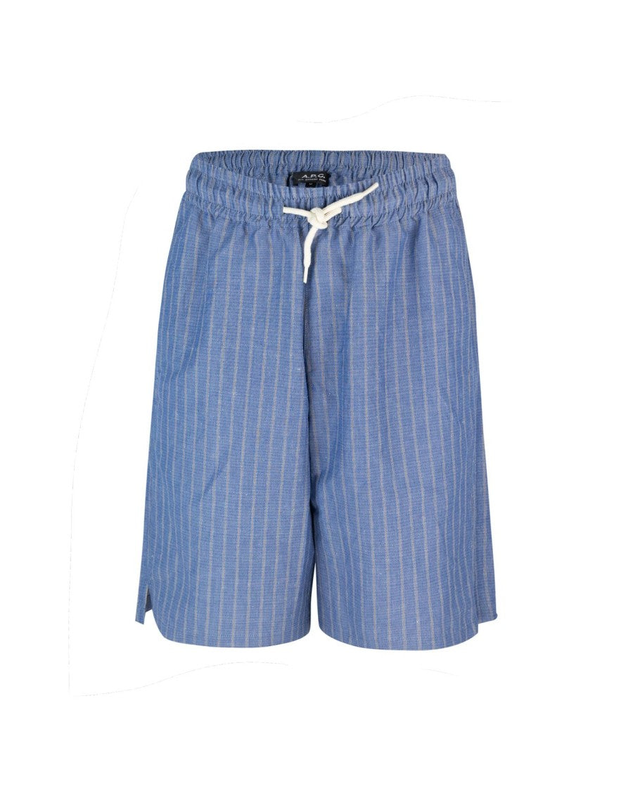 A.P.C. Relaxed-Fit Blue Shorts With Adjustable Drawstring