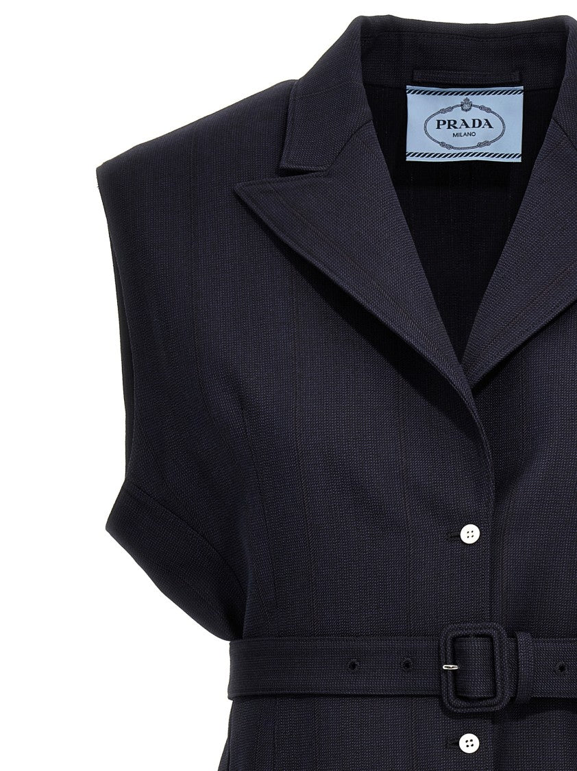 Prada Belt Wool Vest