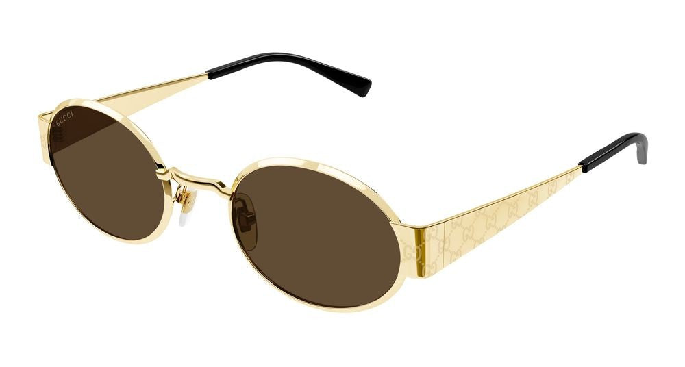 Gucci Gold Intricate Detailing Round Metal Sunglasses