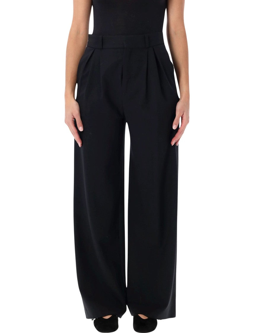 Loulou De Saison Nat Plited High-Waisted Wide-Leg Pants