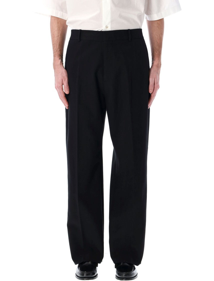 Studio Nicholson High-Waisted Tailored Black Wide Leg Trousers