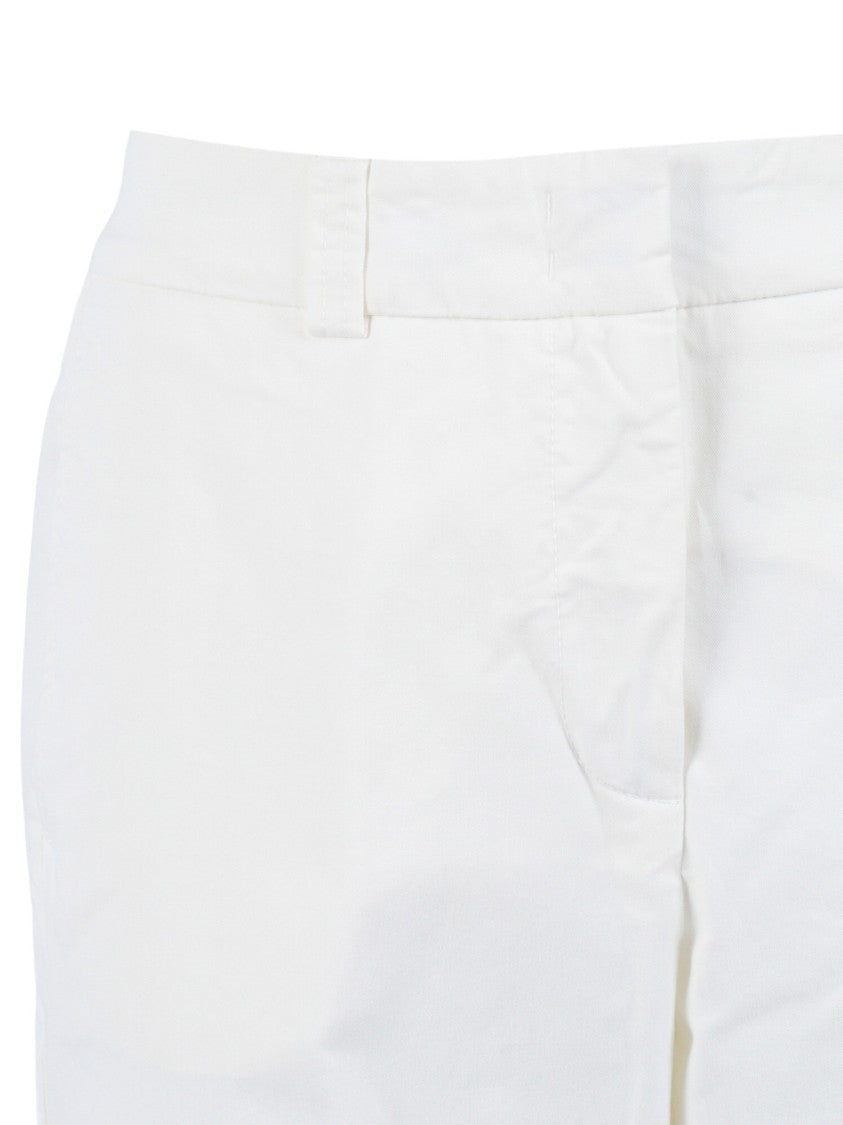 Peserico White Woman Trousers Mid Rise Straight-Leg Pants