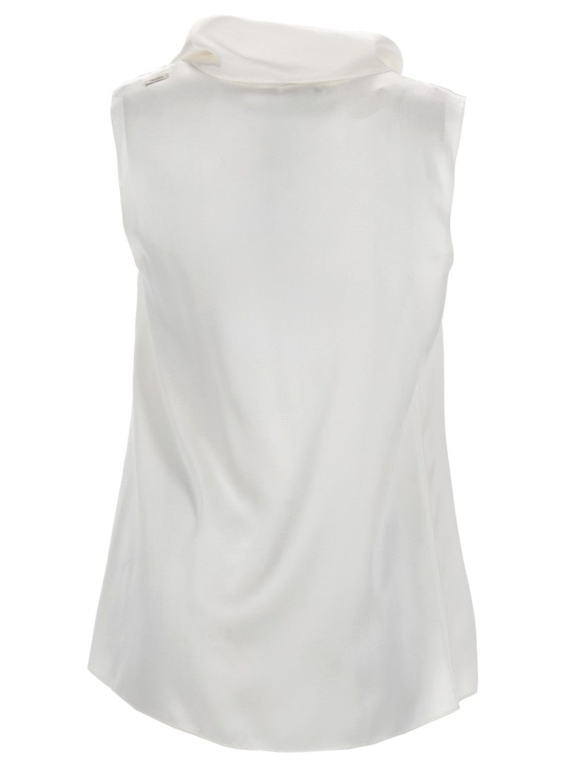 Max Mara Asymmetrical Scarf Silk Satin Top