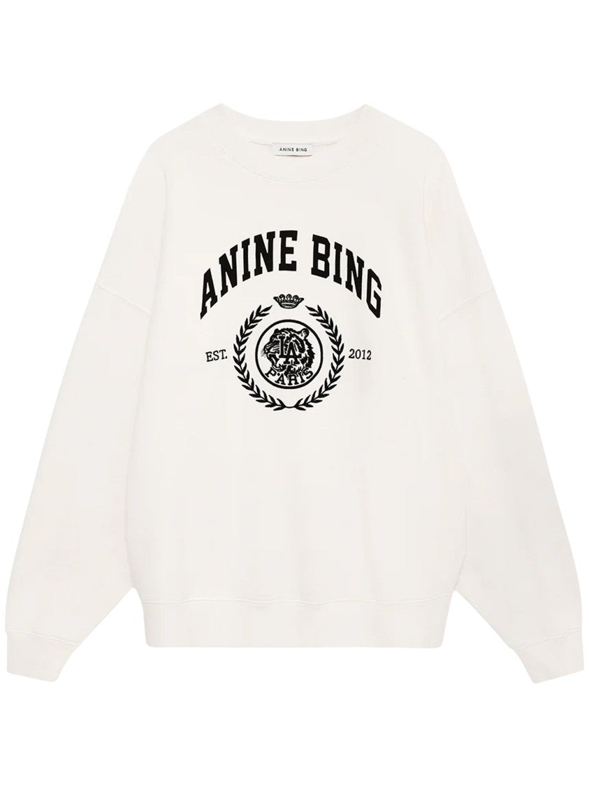Anine Bing Collegiate Print Cotton Sweatshirt With Relaxed Fit