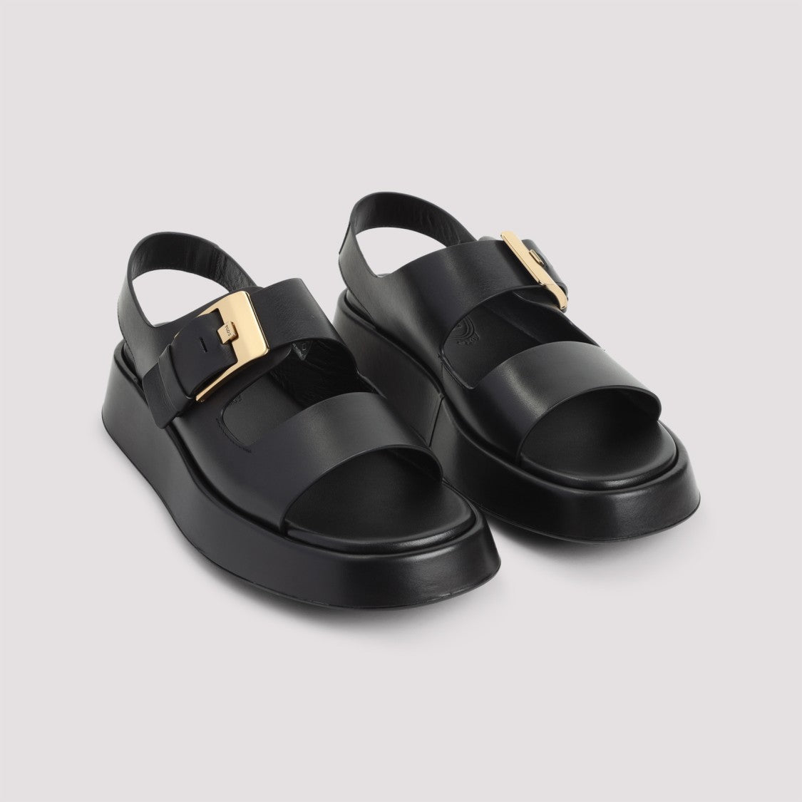 Tod's Black Calf Leather Sandals