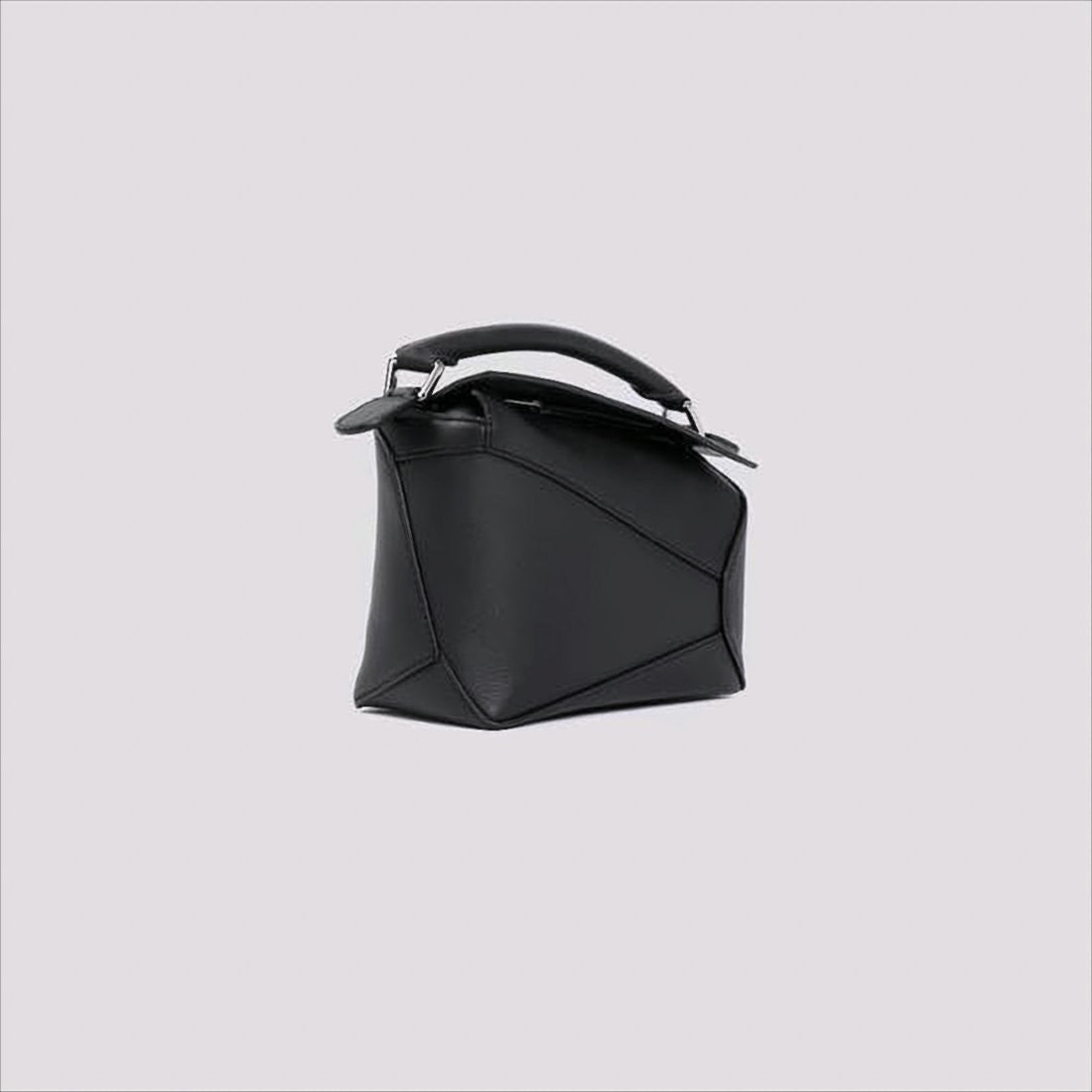Loewe Structured Black Calf Leather Tote With Detachable Strap