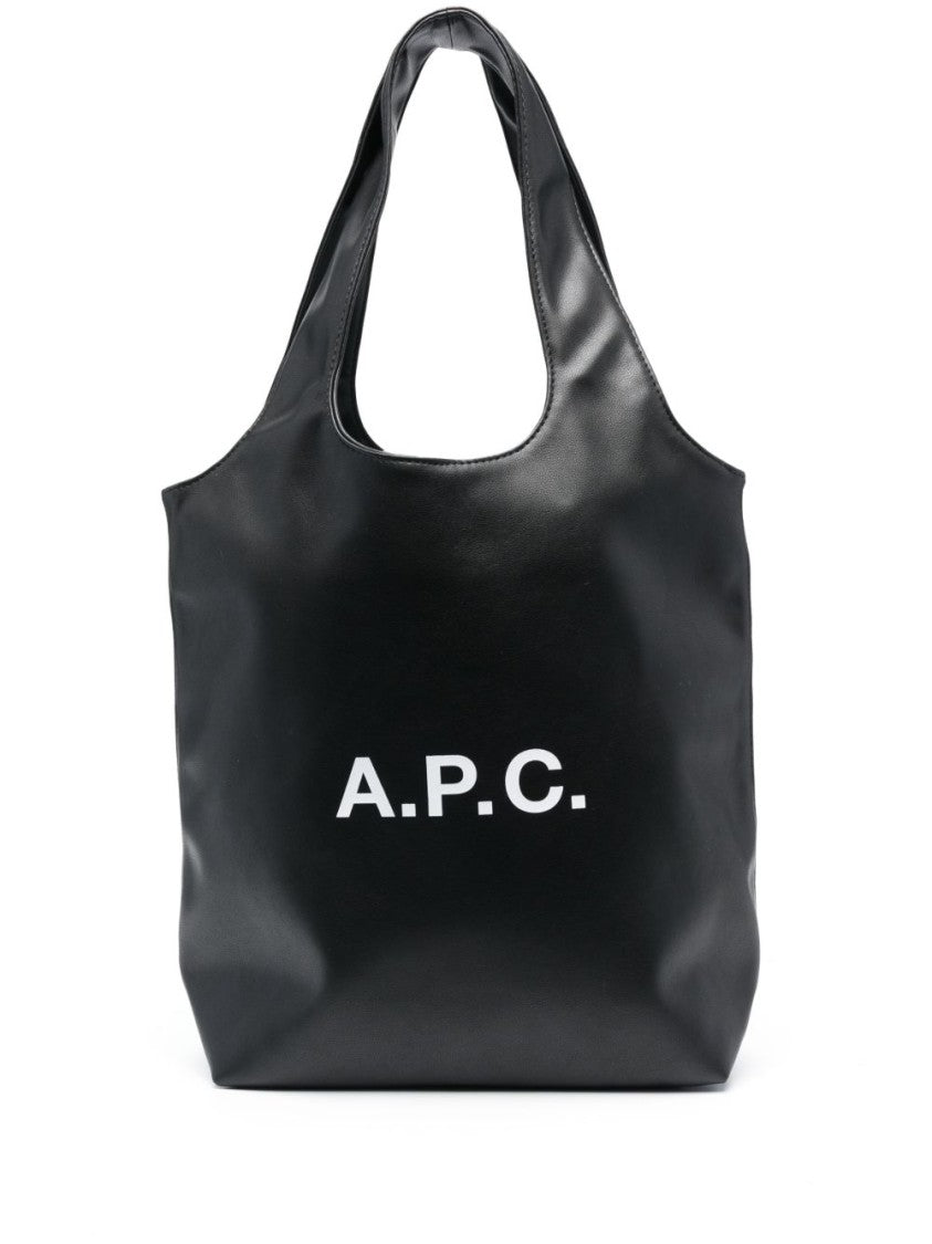 A.P.C. Black Faux Leather Tote