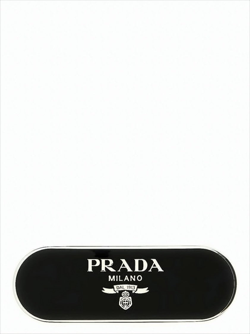 Prada Glossy Black Metal Hair Accessory