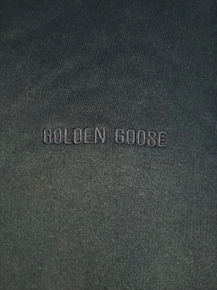 Golden Goose Faded Black Long-Sleeve Sweatshirt With Minimalist Embroidery