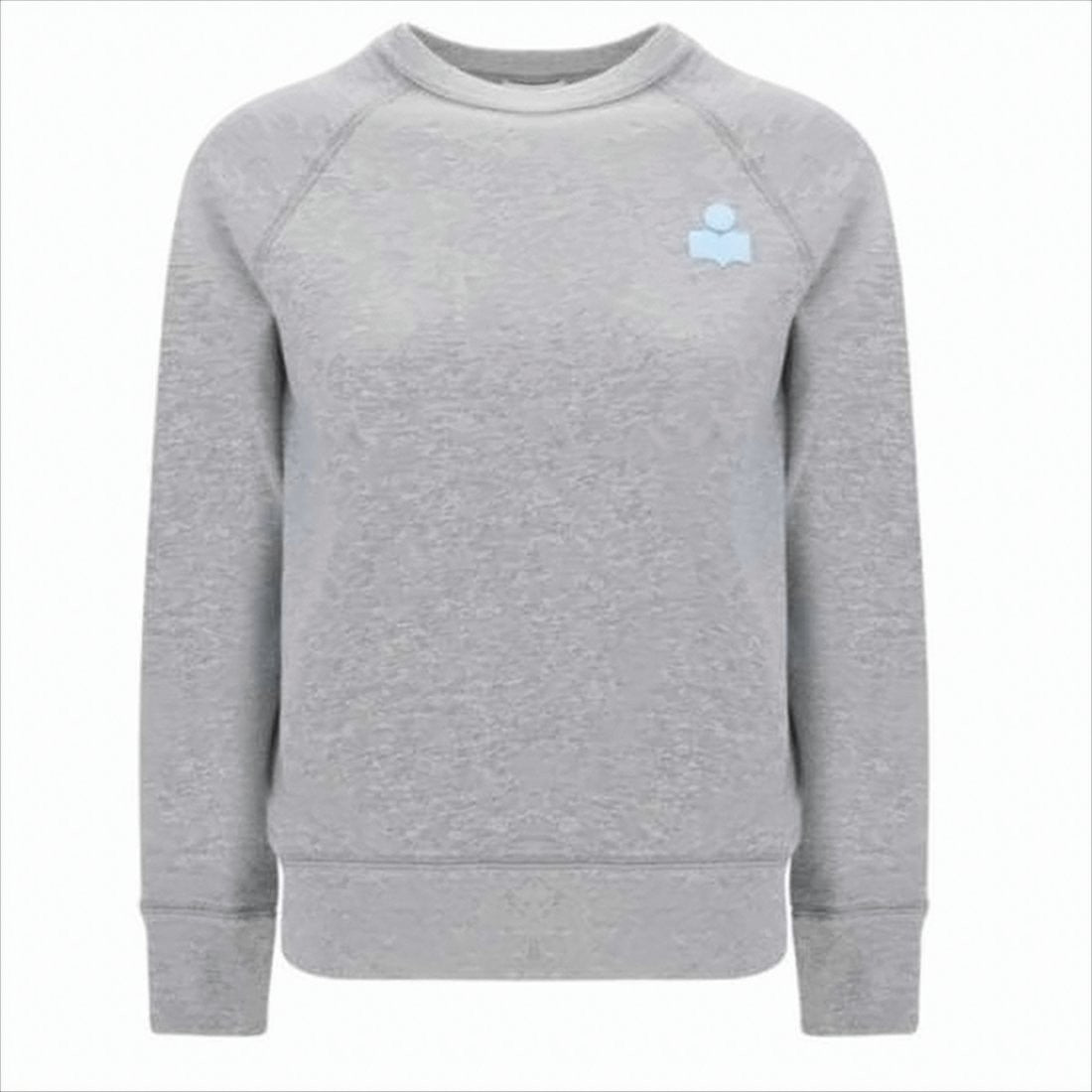 Isabel Marant Heathered Grey Long-Sleeve Sweatshirt With Ribbed Cuffs