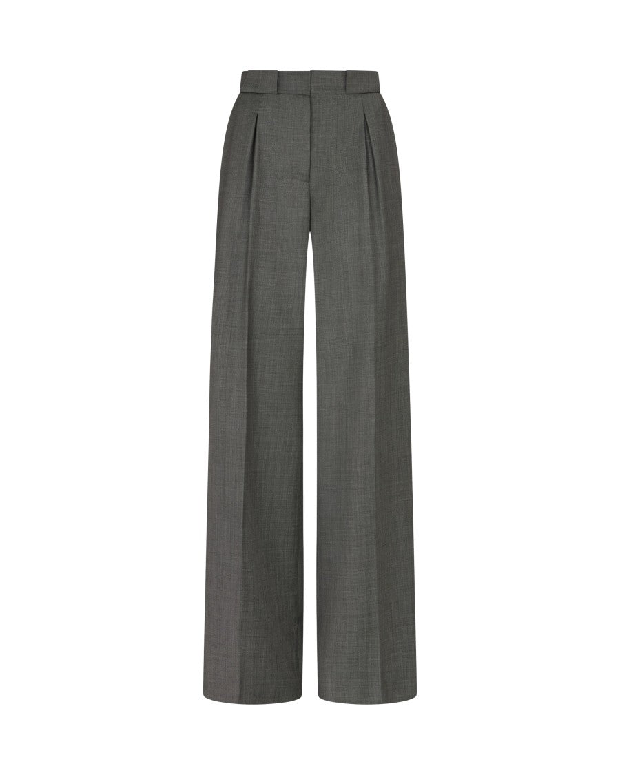 Serena Bute Wool Pleated Trouser - Dark Grey